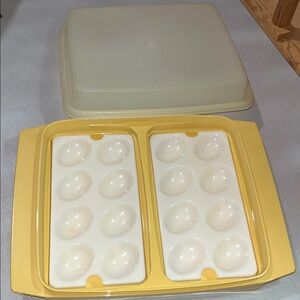 Tupperware Yellow and White Egg Holder Lowest Price